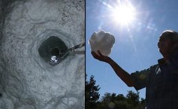 Kışın yağan karı fırsata çeviriyorlar! Kar kuyusuyla serinliyorlar: ‘Sıcaklar bize etki etmiyor’