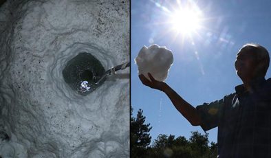 Kışın yağan karı fırsata çeviriyorlar! Kar kuyusuyla serinliyorlar: ‘Sıcaklar bize etki etmiyor’