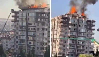 Büyük panik! Ankara’da 12 katlı binada yangın çıktı